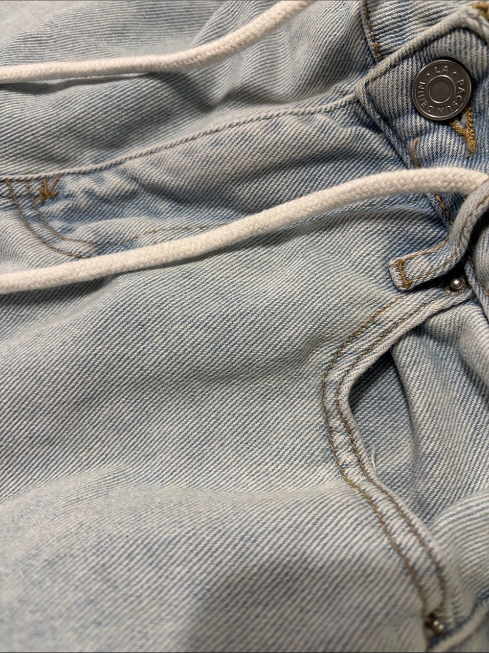 Pacsun jeans women’s size 23 size 000 Light Blue Distressed Drawstring Joggers - Picture 13 of 16